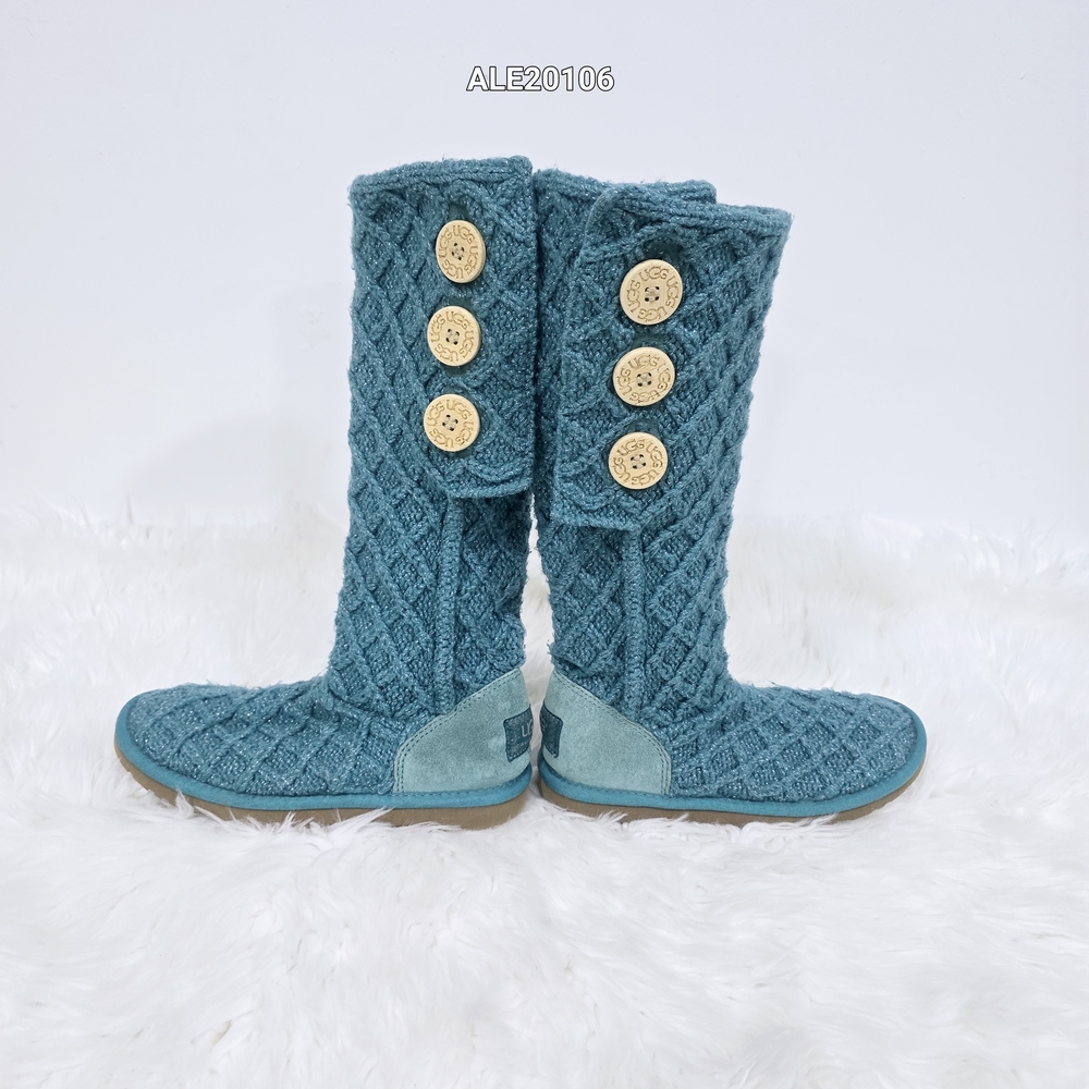 UGG style knit boots Classic Cardy model Turquoise Color Sz.6 - Picture 14 of 17